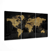 World Map Glass Wall Art.